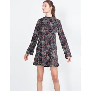 Zara mock neck bell sleeve dress Like New